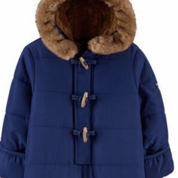 NWT osh Kosh Pram fur $76 jacket snowsuit 6-9M